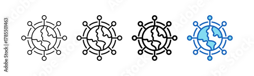Global Network Icon outline style icon