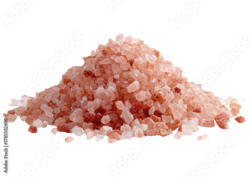 Himalayan pink salt pile, crystalline texture, isolated