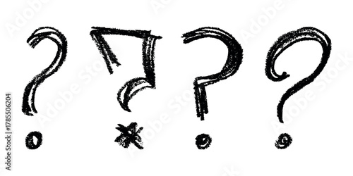 Set of hand drawn question mark clipart Single element for design