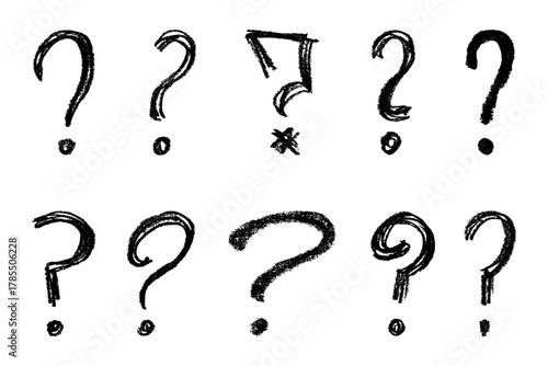 Set of hand drawn question mark clipart Single element for design