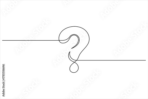 Question mark continuous one line drawing of isolated outline vector illustration