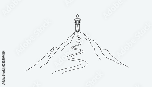 Achieve goals with this inspirational mountain climb concept, perfect for illustrating success, perseverance, and overcoming challenges
