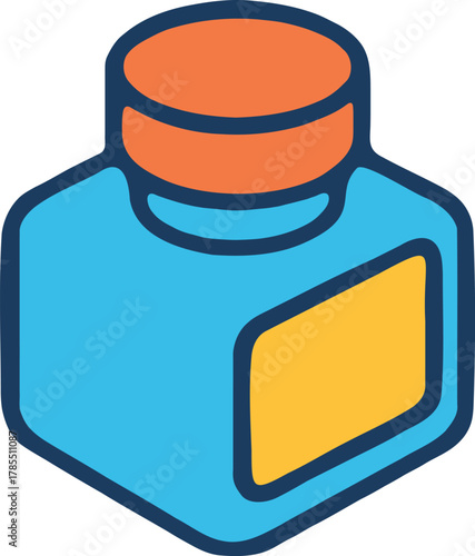 Ink bottle art supply icon