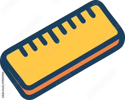 Measuring ruler stationery icon