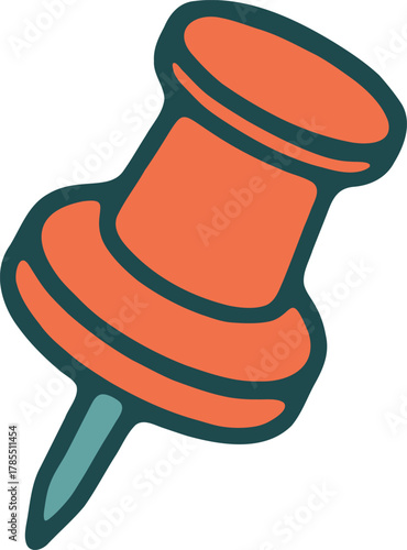 Push pin office supply icon