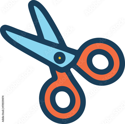 Office scissors cutting tool icon