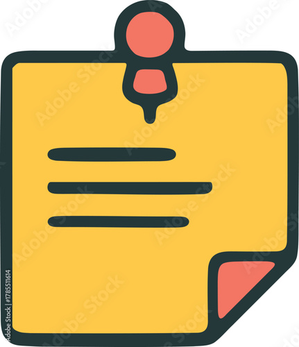 Sticky note memo pad icon