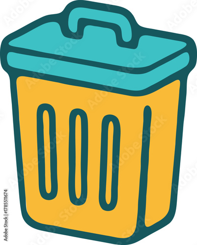 Trash bin office waste icon