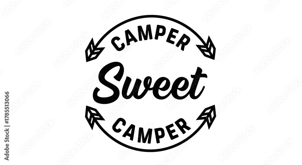 Fototapeta premium Sweet camper life with rustic arrows for adventure loving outdoor people