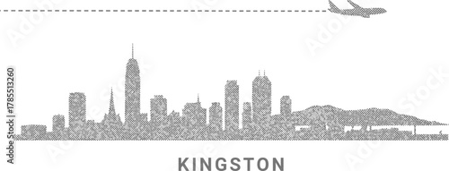 Kingston Skyline With Airplane Flying Overhead
