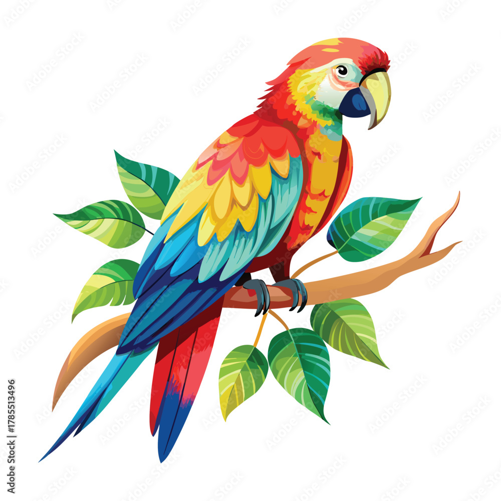Fototapeta premium Colorful Parrot on Branch