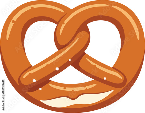 Traditional bavarian pretzel flat icon isolated vector illustration