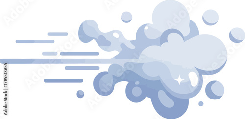Cartoon speed burst smoke puff effect graphic
