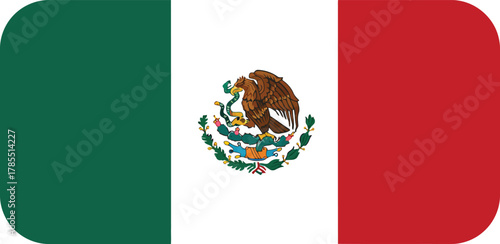 Rounded mexican flag icon: patriotic national symbol emblem