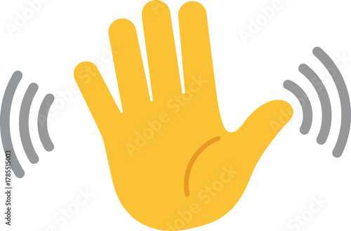 Waving hand gesture icon hello goodbye digital communication symbol