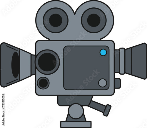 Vintage cinema camera icon: movie production & filmmaking symbol