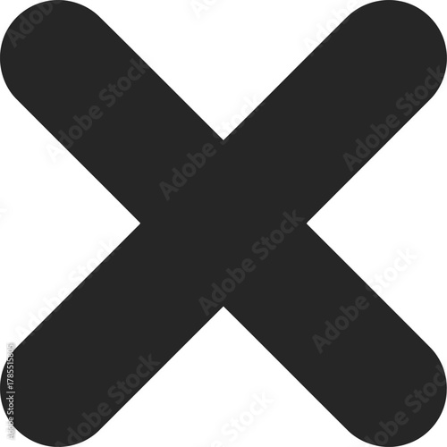 Black x mark close delete icon simple user interface element