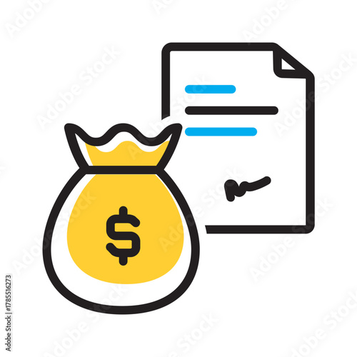 Vector multi color icon for Loan        
