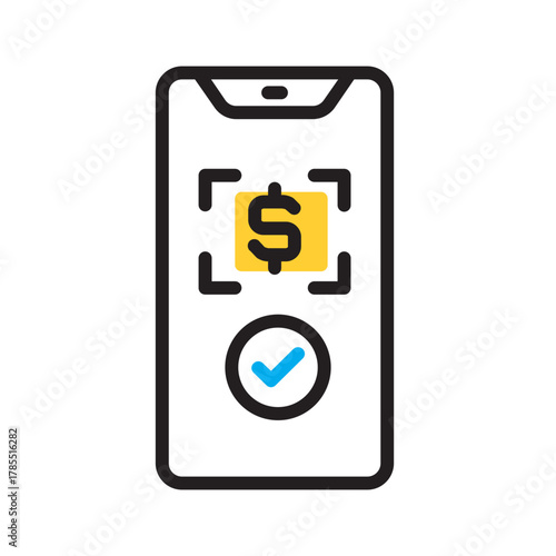 Vector multi color icon for Mobile payment        