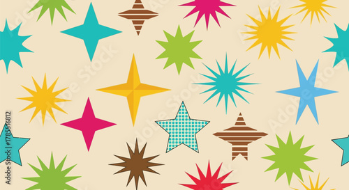 Vibrant retro star pattern brings fun, energetic flair to any project