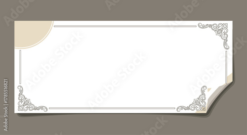 Elegant vintage frame with curling corner perfect for invitations and announcements, adding a classic touch to your design project today