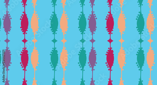 Colorful retro pattern design brings a vibrant, unique aesthetic touch