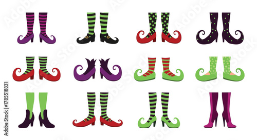 Whimsical witch legs collection for Halloween designs and party invitations