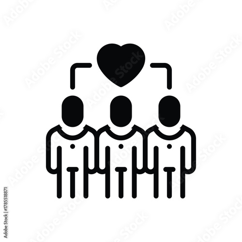Black solid icon for group cohesion