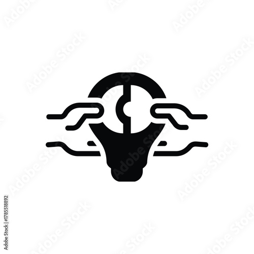 Black solid icon for joint collaboration