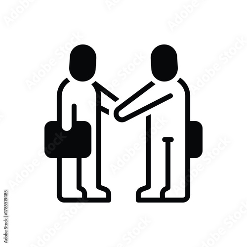 Black solid icon for mutual agreement