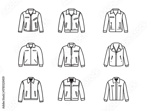 Leather Jacket Line Art Modern Classic Look