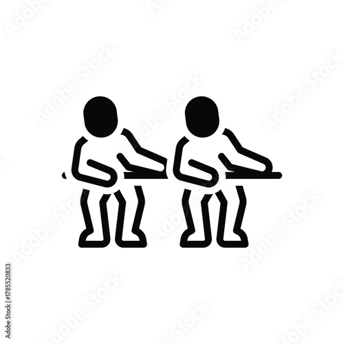 Black solid icon for collaborative effort