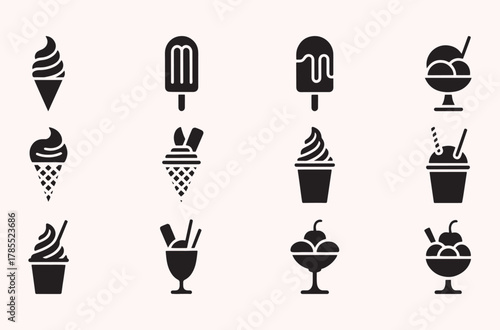 Ice cream icons set