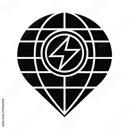 Grid Map Of Energy Flow Background Icon