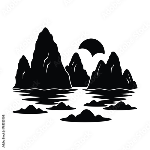 Ha Long Bay Limestone Islands At Sunrise