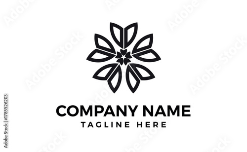 Mandala Tribal Flower Symbol Logo on White Background Stencil Decal Tattoo