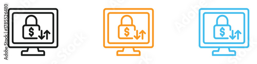 Secure Transfer icon vector. financial security, secure internet banking transfers symbol. vector illustration.