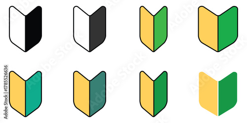 Beginner mark icon vector. new beginnings and safe driving campaigns symbol. vector illustration.