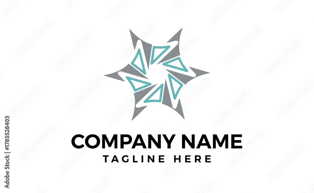 Obraz premium Abstract Starburst Geometric Logo Vector Design