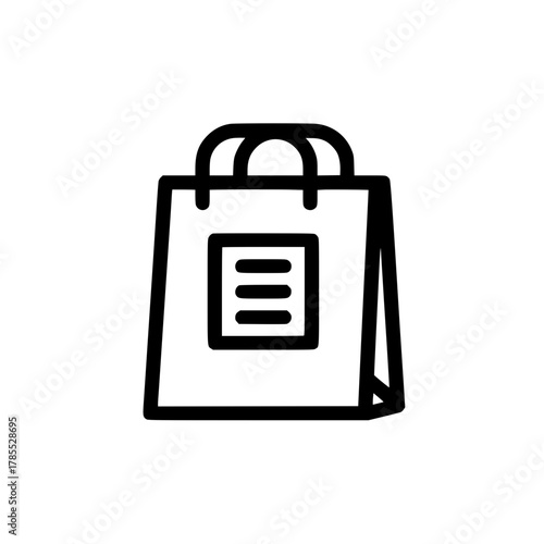 Vector Illustration of Shopping Bag with Document Icon Representing Online Shopping and Digital Files Concept