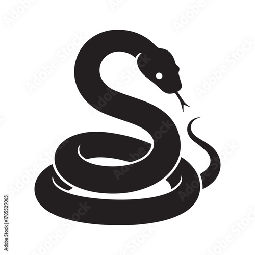 Black snake coiled
