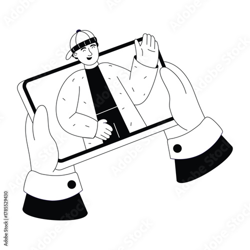 Capturing high-quality visuals for professional use Outline Illustration
