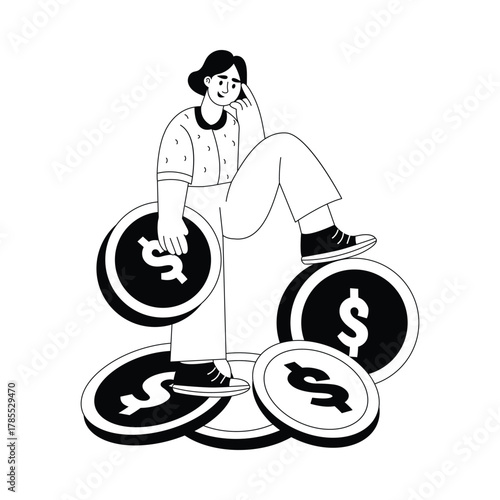 Achieving long-term wealth, stability, and growth through smart investment and planning Outline Illustration
