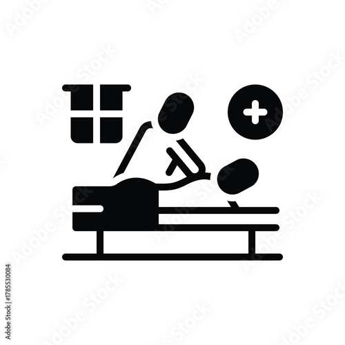 Black solid icon for wellness amenities