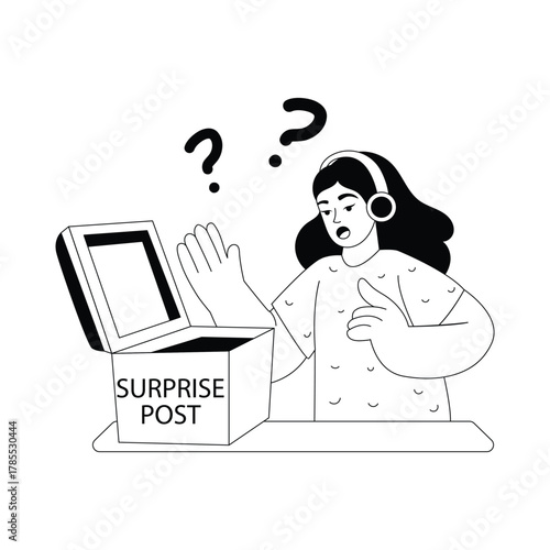 Sharing unexpected content to engage followers Outline Illustration
