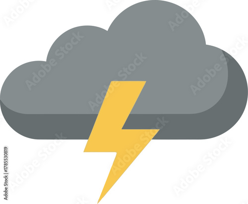 Storm cloud lightning bolt icon