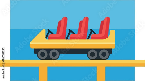 Roller coaster cart on track