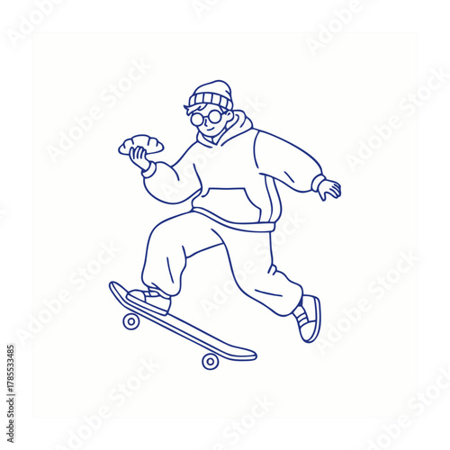 vector illustration of a skateboarder