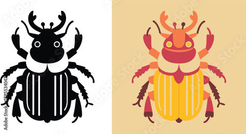 Elegant scarab beetle design showcasing Egyptian symbolism and artistic flair, perfect for adding a touch of ancient mystique to your creative projects