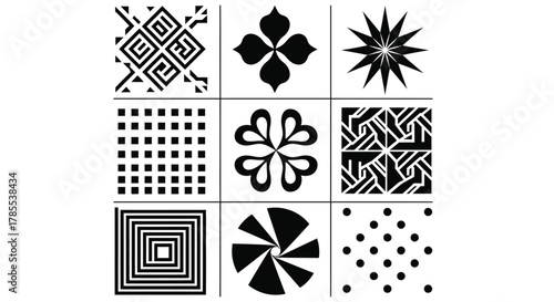 Geometric patterns vector design collection abstract background